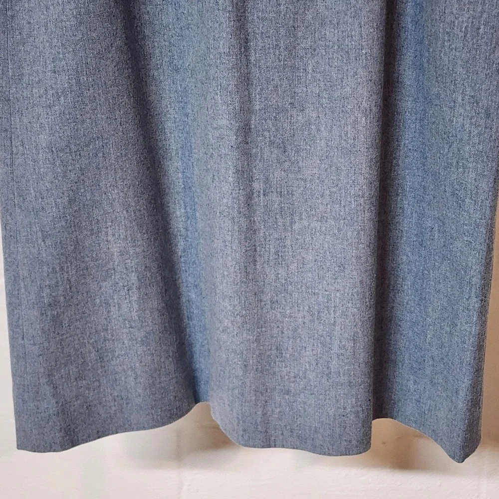50's‎ Vintage Pendleton Blue Virgin Wool Skirt Midi Elastic Waist Pocket Winter